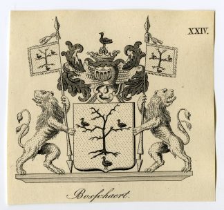 Antique Print-COAT OF ARMS-FAMILY CREST-BOSFCHAERT-Weleveld-1830