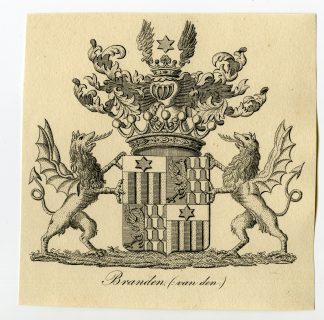 Antique Print-COAT OF ARMS-FAMILY CREST-VAN DEN BRANDEN-Weleveld-1830