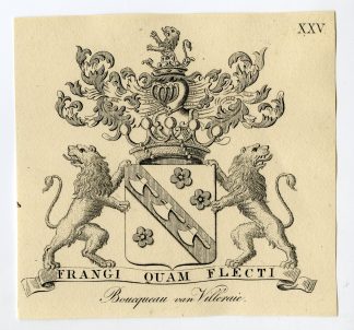 Antique Print-COAT OF ARMS-FAMILY CREST-BOUCQUEAU VAN VILLERAIE-Weleveld-1830