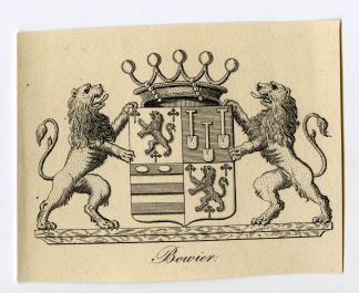 Antique Print-COAT OF ARMS-FAMILY CREST-BOWIER-Weleveld-1830