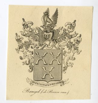 Antique Print-COAT OF ARMS-FAMILY CREST-DE ROVERE-VAN BREUGEL-Weleveld-1830