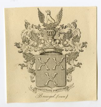 Antique Print-COAT OF ARMS-FAMILY CREST-VAN BREUGEL-Weleveld-1830