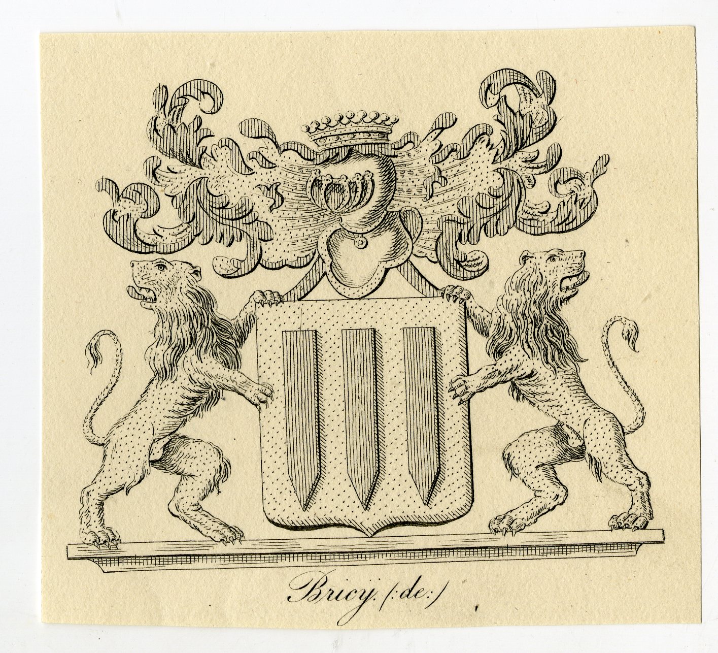 , Antique Print-COAT OF ARMS-FAMILY CREST-DE BRICIJ-BRIKIJ-Weleveld-1830, Pictura Antique Prints