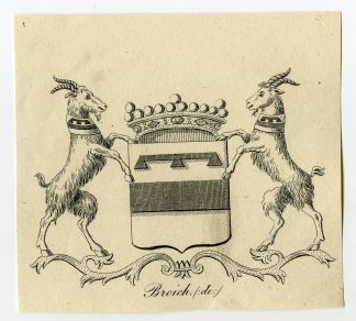 Antique Print-COAT OF ARMS-FAMILY CREST-DE BROICH-Weleveld-1830