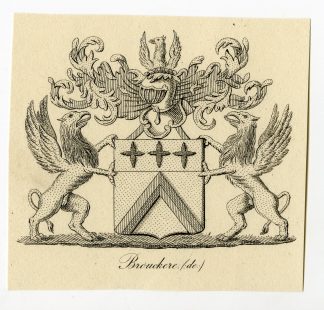 Antique Print-COAT OF ARMS-FAMILY CREST-DE BROUCKERE-Weleveld-1830