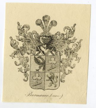 Antique Print-COAT OF ARMS-FAMILY CREST-VAN BURMANIA-Weleveld-1830
