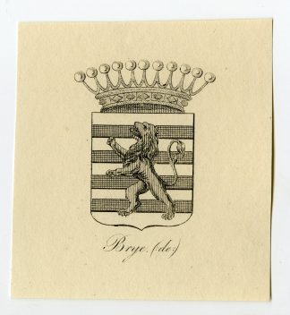 Antique Print-COAT OF ARMS-FAMILY CREST-DE BRYE-BRIJE-Weleveld-1830