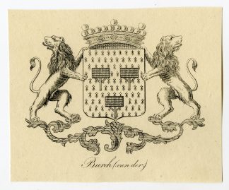 Antique Print-COAT OF ARMS-FAMILY CREST-VAN DER BURCH-Weleveld-1830