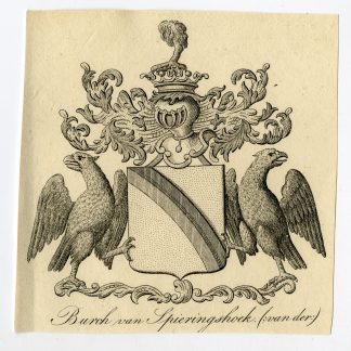 Antique Print-COAT OF ARMS-FAMILY CREST-BURCH-SPIERINGSHOEK-Weleveld-1830
