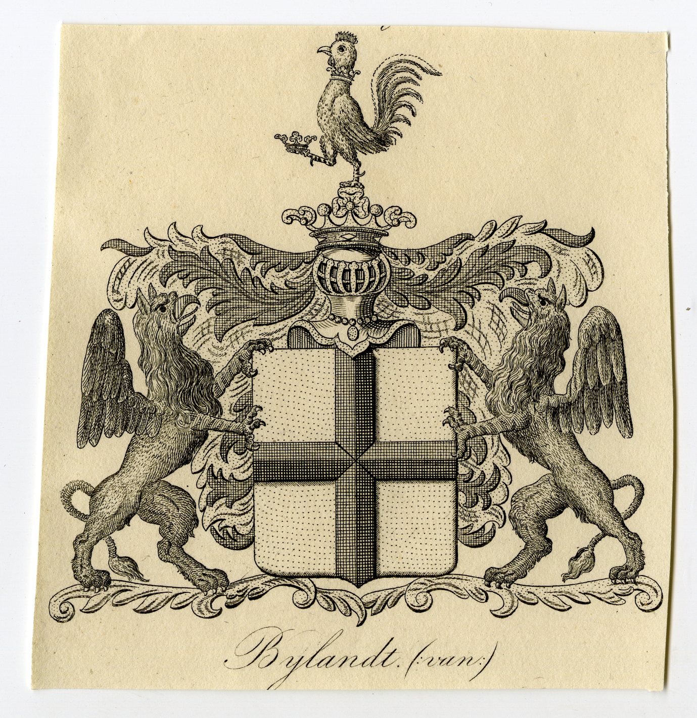 , Antique Print-COAT OF ARMS-FAMILY CREST-VAN BRYLANDT-BRIJLAND-Weleveld-1830, Pictura Antique Prints