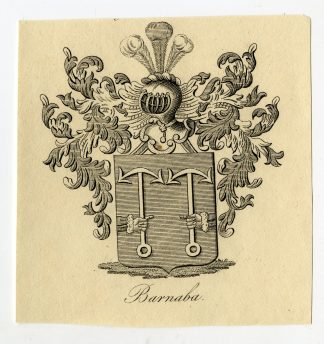 Antique Print-COAT OF ARMS-FAMILY CREST-BARNABA-Weleveld-1830