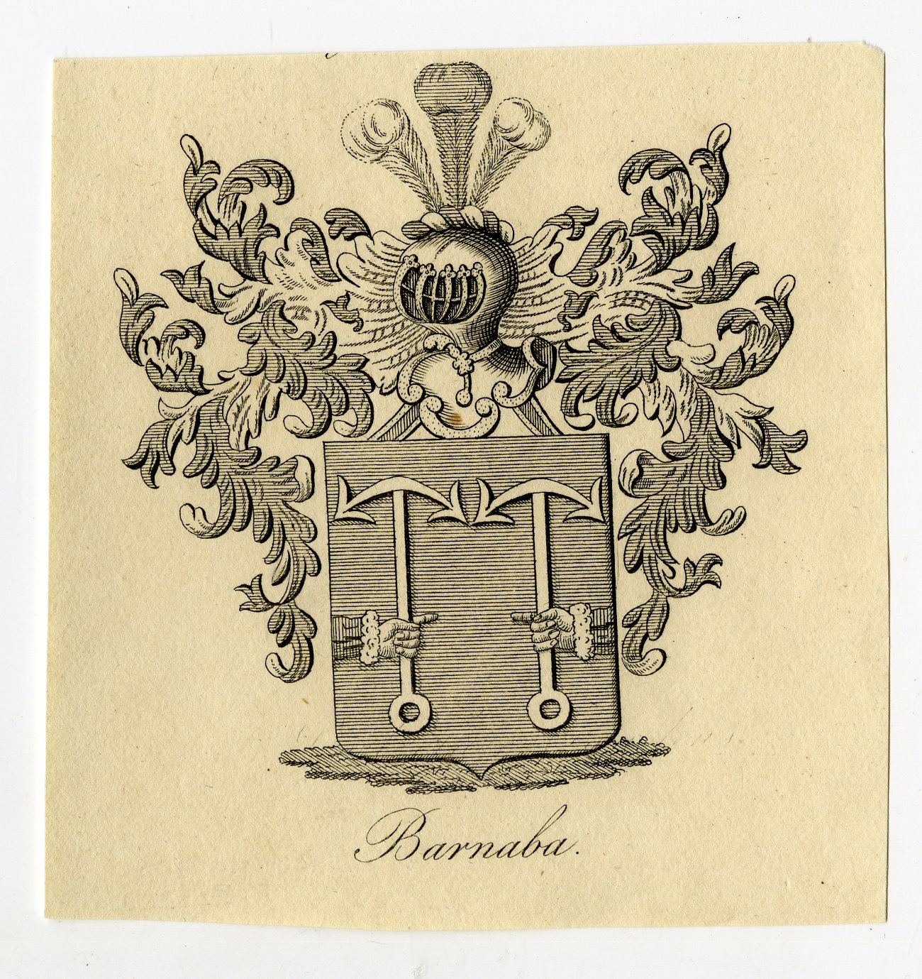 , Antique Print-COAT OF ARMS-FAMILY CREST-BARNABA-Weleveld-1830, Pictura Antique Prints