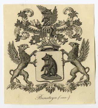 Antique Print-COAT OF ARMS-FAMILY CREST-VAN BERESTEIJN-BERESTEIN-Weleveld-1830