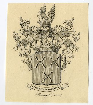 Antique Print-COAT OF ARMS-FAMILY CREST-VAN BREUGEL-Weleveld-1830