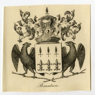 Antique Print-COAT OF ARMS-FAMILY CREST-BRANTSEN-Weleveld-1830