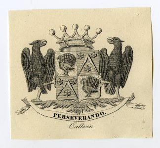 Antique Print-COAT OF ARMS-FAMILY CREST-CALKOEN-KALKOEN-Weleveld-1830