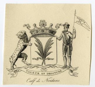 Antique Print-COAT OF ARMS-FAMILY CREST-CALF DE NOIDANS-Weleveld-1830