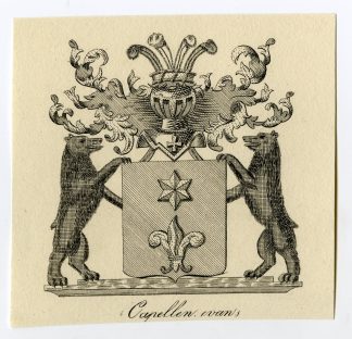 Antique Print-COAT OF ARMS-FAMILY CREST-VAN CAPELLEN-Weleveld-1830