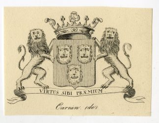 Antique Print-COAT OF ARMS-FAMILY CREST-DE CARNIN-Weleveld-1830