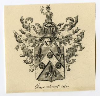Antique Print-COAT OF ARMS-FAMILY CREST-DE CASEMBROOT-Weleveld-1830