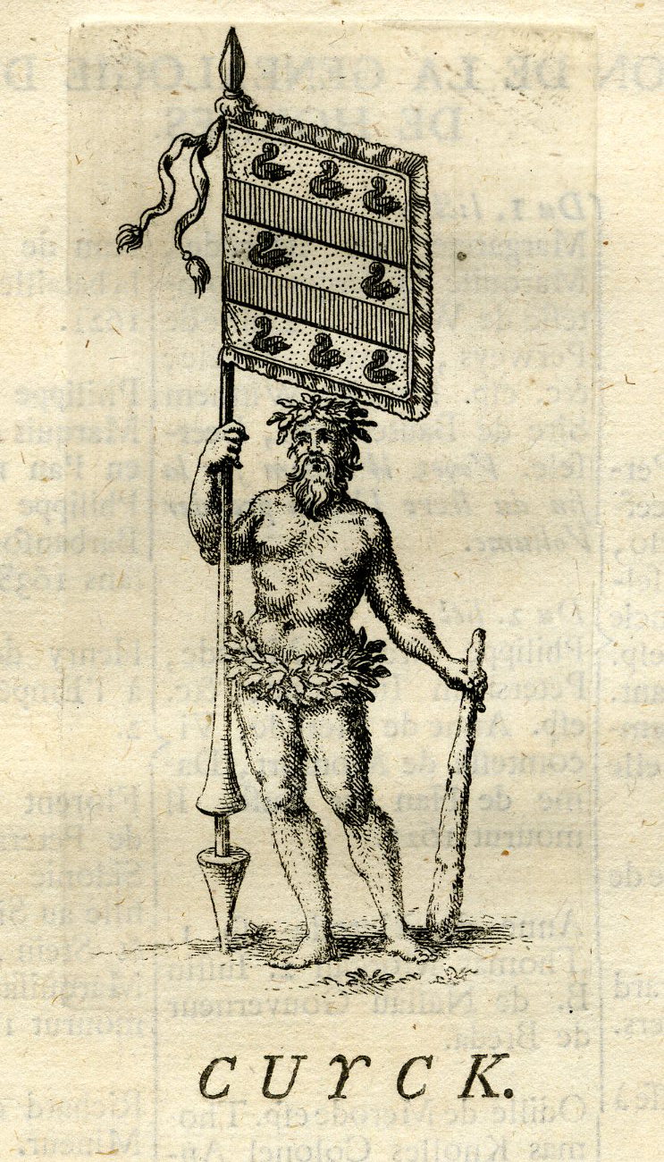 , Antique Print-COAT OF ARMS-GENEOLOGY-COUNTS OF CUYK-Butkens-1724, Pictura Antique Prints