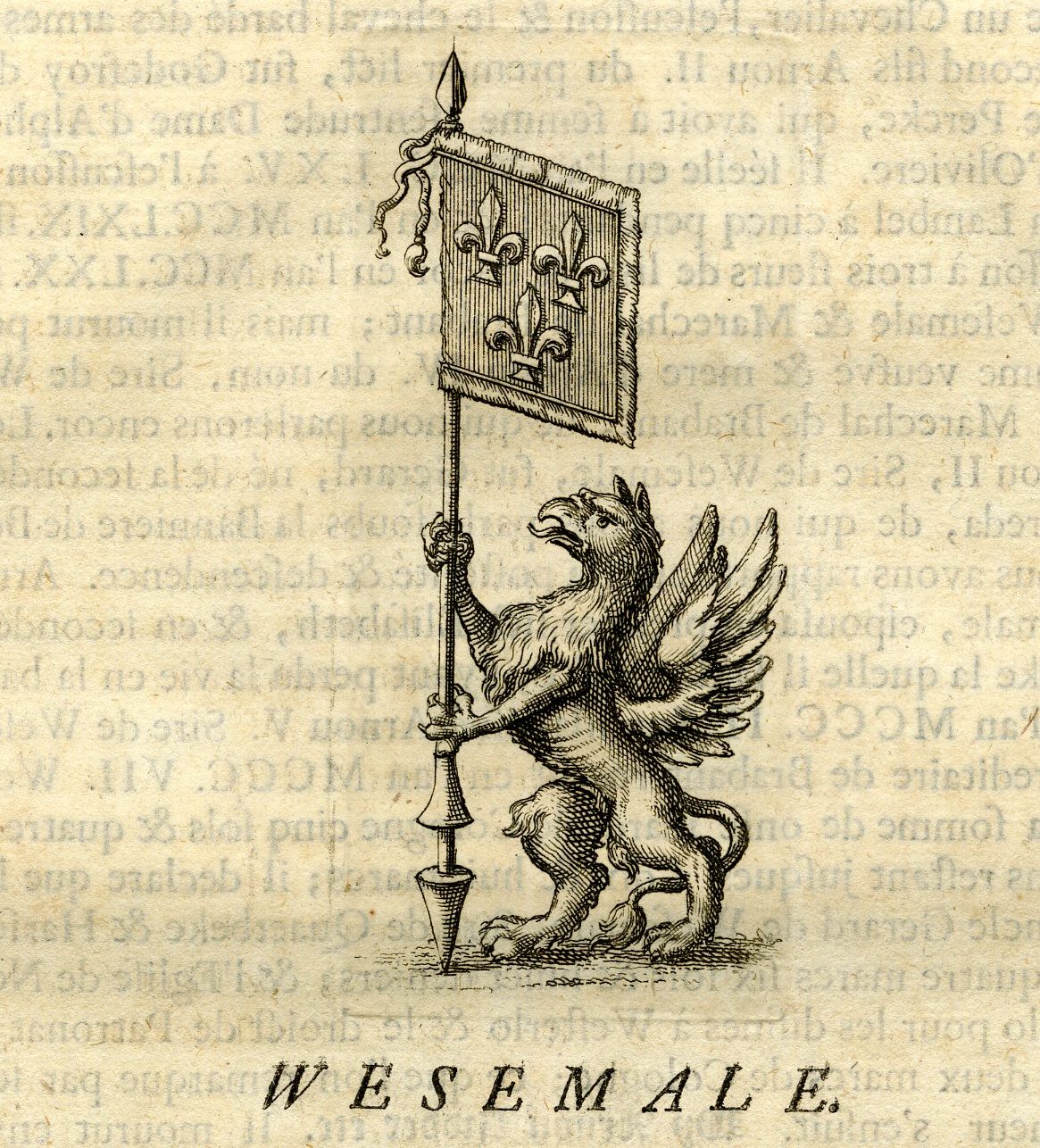 , Antique Print-COAT OF ARMS-WESEMALE-WESEMAEL-Butkens-1724, Pictura Antique Prints
