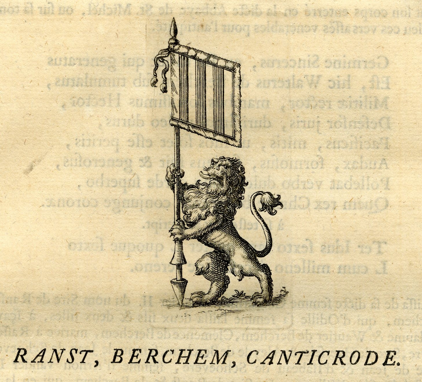 , Antique Print-COAT OF ARMS-HEVERLE-HEVERLEE-Butkens-1724, Pictura Antique Prints