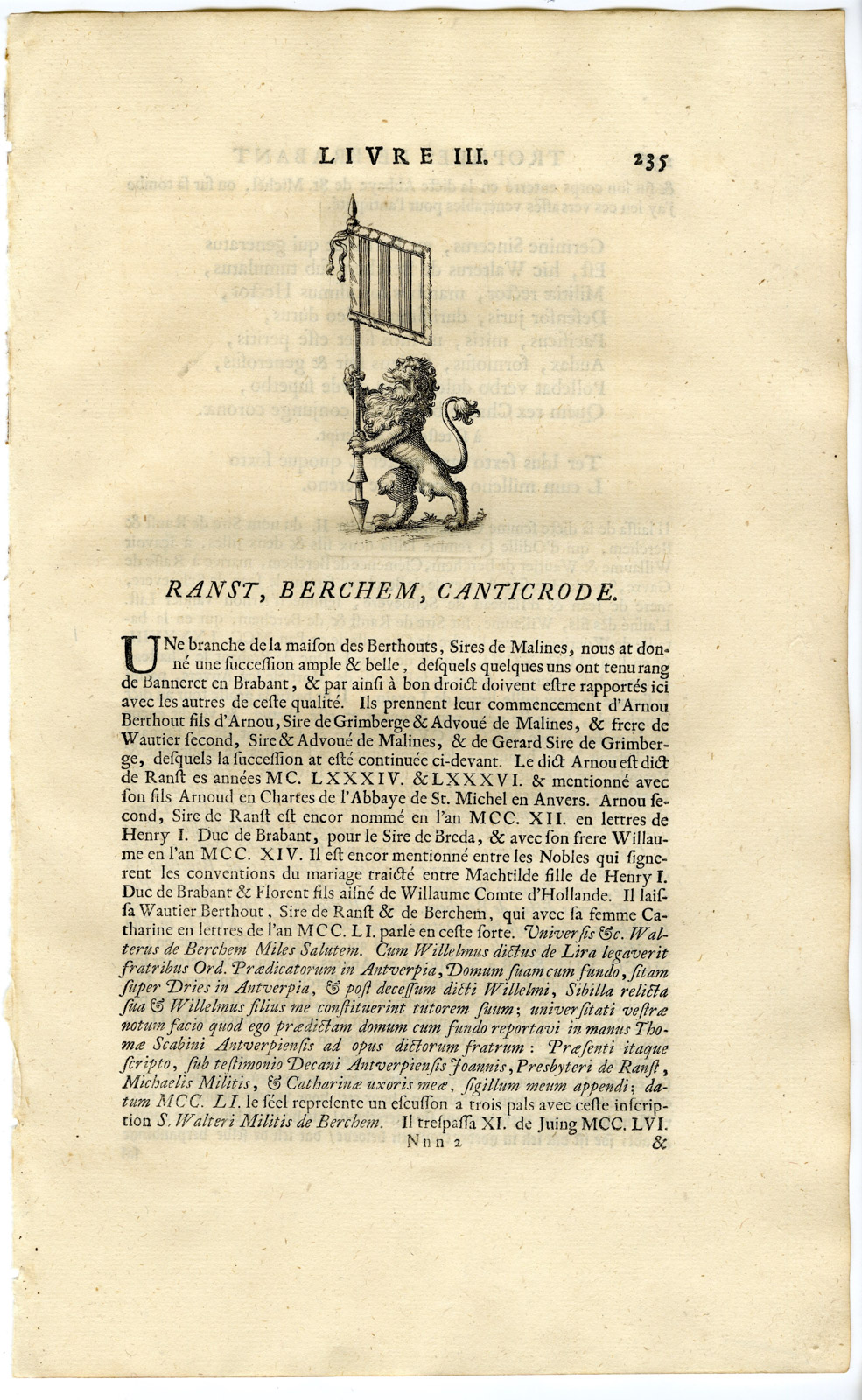 , Antique Print-COAT OF ARMS-HEVERLE-HEVERLEE-Butkens-1724, Pictura Antique Prints