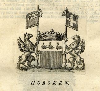 Antique Print-COAT OF ARMS-HOBOKEN-SOUTHERN DISTRICT ANTWERP-Butkens-1724