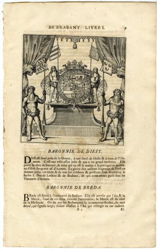 Antique Print-COAT OF ARMS-BARONY DE DIEST-DE BREDA-Butkens-1724