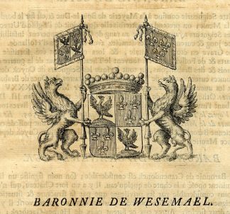 Antique Print-COAT OF ARMS-BARONY DE WESEMAEL-CUYK-CRANENDONCK-Butkens-1724