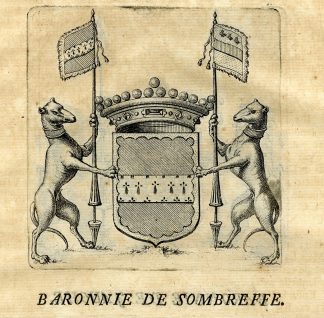 Antique Print-COAT OF ARMS-BARONY DE JAUCHE-GETEN-SOMBREFFE-Butkens-1724
