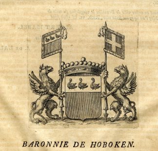 Antique Print-COAT OF ARMS-BARONY DE HOBOKEN-BELGIUM-Butkens-1724