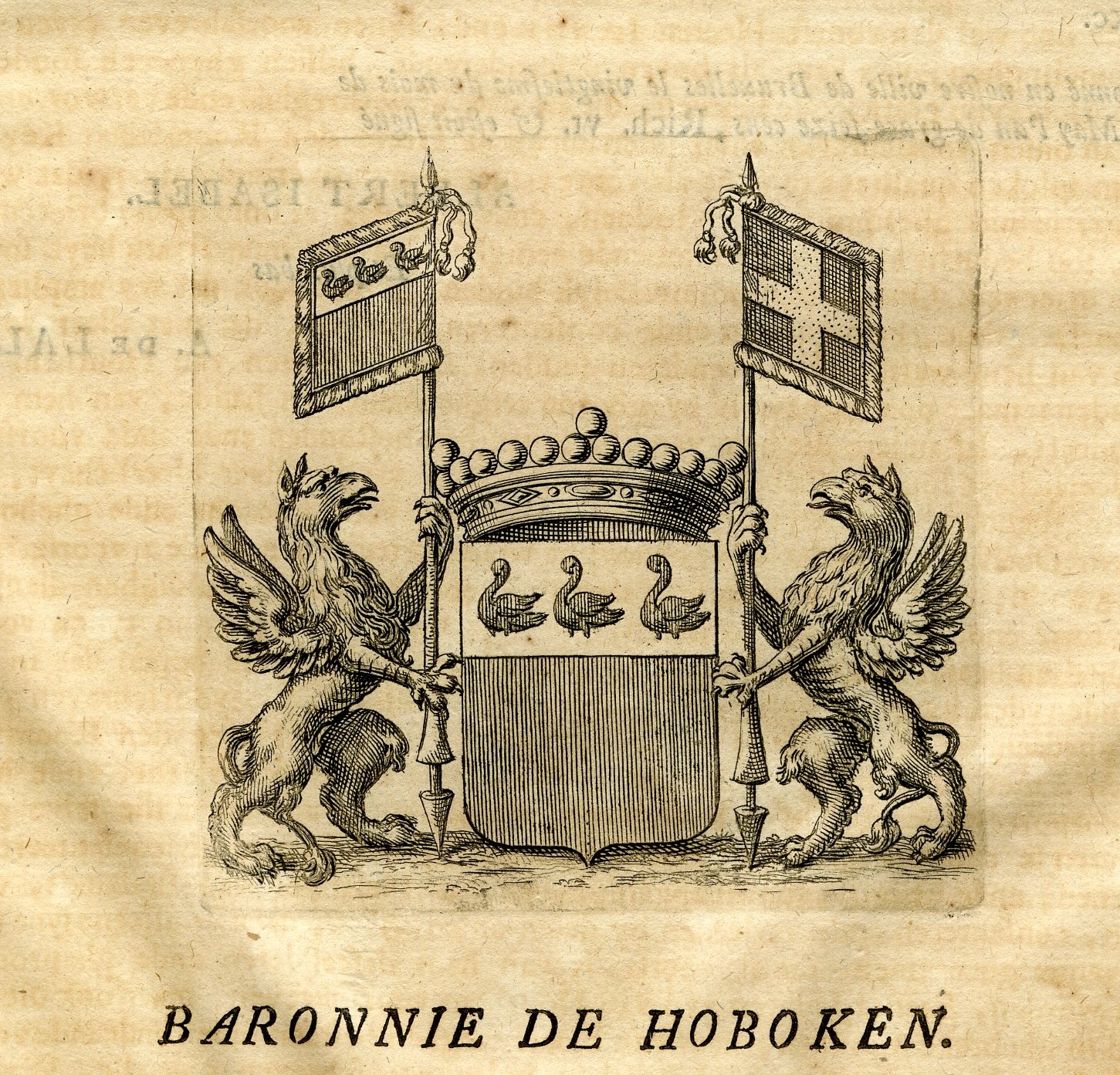 Pco 15806 416x399 Antique Print-COAT OF ARMS-BARONY DE HOBOKEN-BELGIUM-Butkens-1724