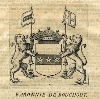 Antique Print-COAT OF ARMS-BARONY OF BOUCHOUT-BOECHOUT-Butkens-1724