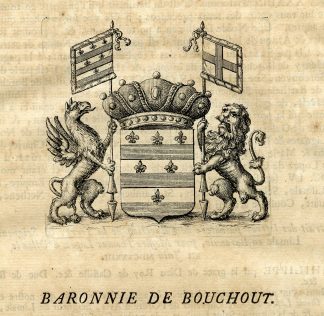 Antique Print-COAT OF ARMS-BARONY OF BOUCHOUT-BOECHOUT-Butkens-1724