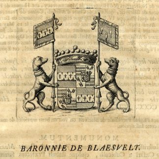 Antique Print-COAT OF ARMS-BARONY OF BLAESVELT-BLAASVELD-Butkens-1724