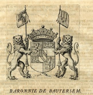 Antique Print-COAT OF ARMS-BARONY OF BAUTERSEM-BOUTERSEM-Butkens-1724
