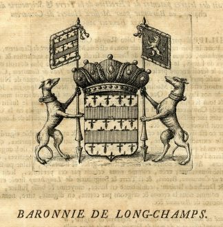 Antique Print-COAT OF ARMS-BARONY OF LONGCHAMPS-Butkens-1724