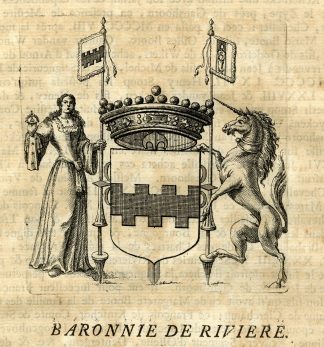 Antique Print-COAT OF ARMS-BARONY RIVIERE-BELGIUM-Butkens-1724