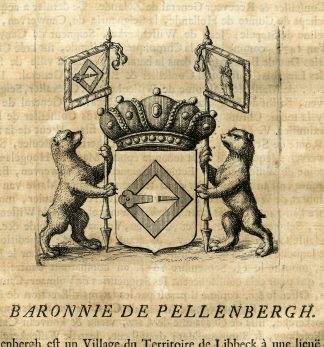Antique Print-COAT OF ARMS-BARONY OF PELLENBERGH-PELLENBERG-BELGIUM-Butkens-1724
