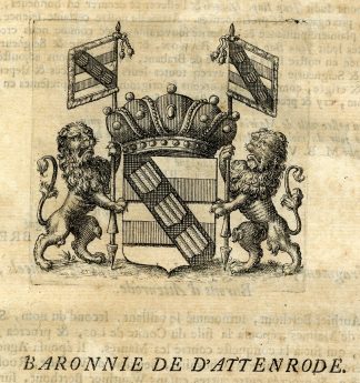 Antique Print-COAT OF ARMS-BARONY OF ATTENRODE-WEVER-BELGIUM-Butkens-1724