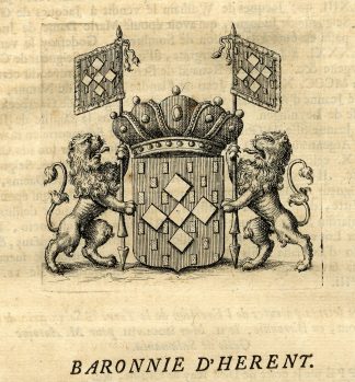 Antique Print-COAT OF ARMS-BARONY OF HERENT-BELGIUM-Butkens-1724