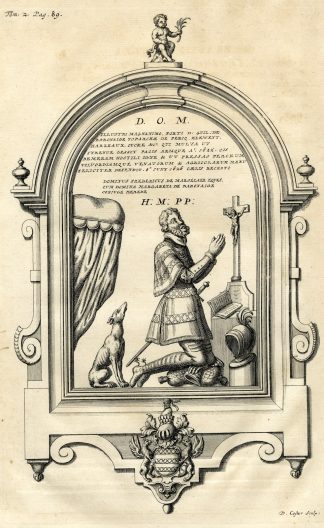 Antique Print-COAT OF ARMS-ELEWEYT-MARSELAER-Butkens-1724