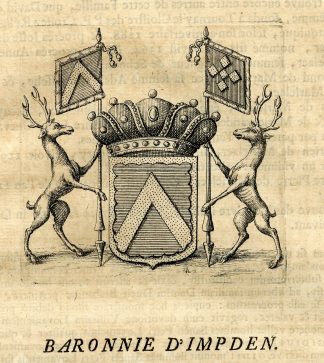 Antique Print-COAT OF ARMS-BARONY OF IMPDEN-IMDE-Butkens-1724
