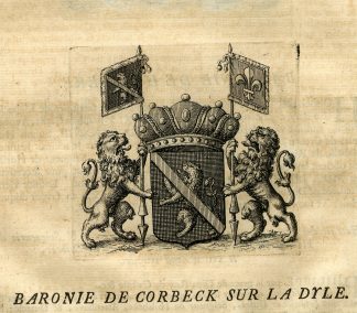 Antique Print-COAT OF ARMS-BARONY OF HOLSBEKE-CORBECK-DYLE-Butkens-1724