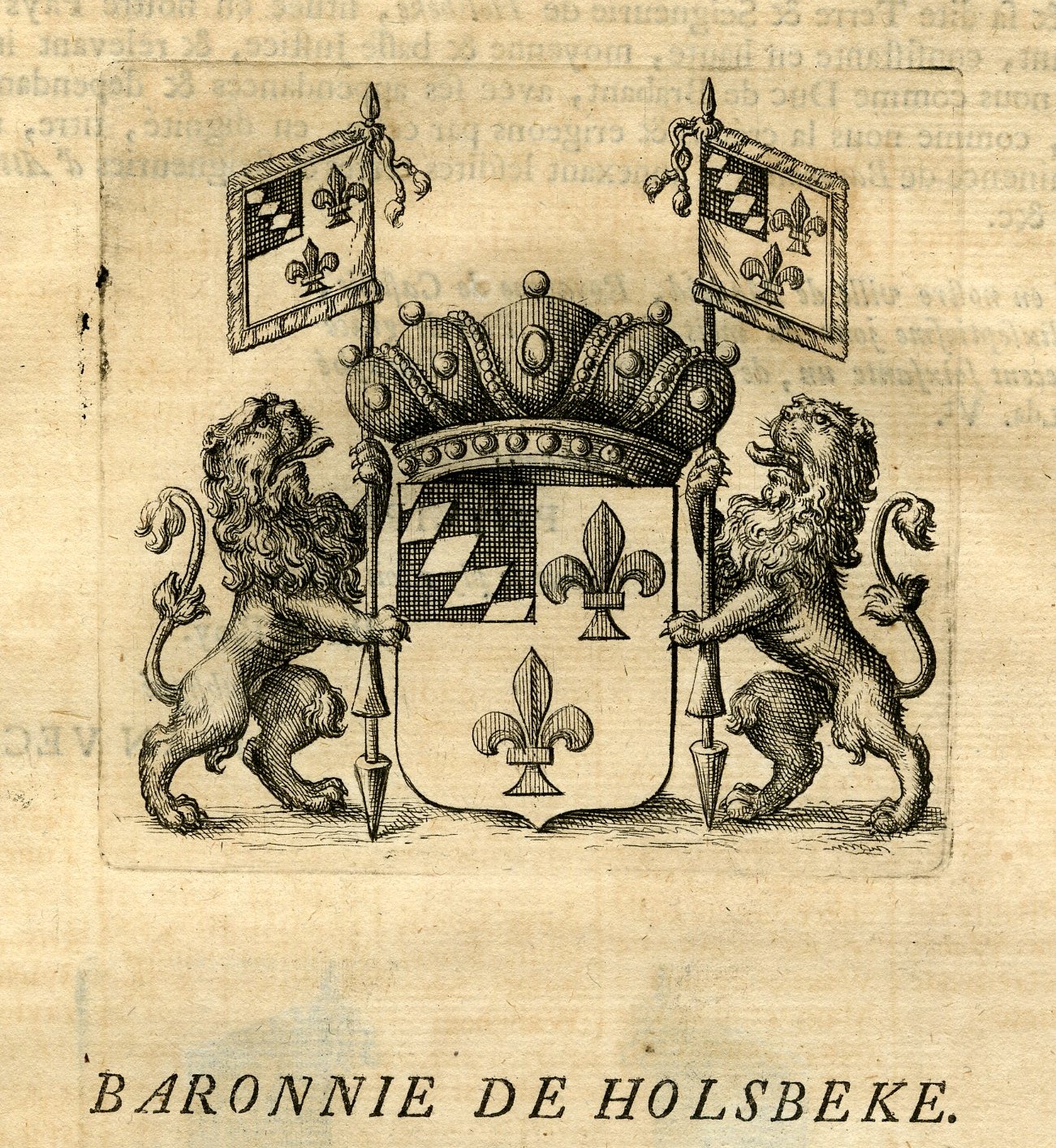 Pco 15858 416x452 Antique Print-COAT OF ARMS-BARONY OF HOLSBEKE-CORBECK-DYLE-Butkens-1724 - Image 3