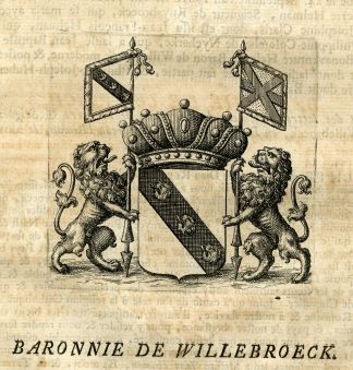 Antique Print-COAT OF ARMS-BARONY OF WILLEBROECK-WILLEBROEK-Butkens-1724
