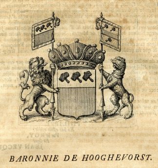 Antique Print-COAT OF ARMS-BARONY OF HOOGHEVORST-LOENBEKE-BELGIUM-Butkens-1724