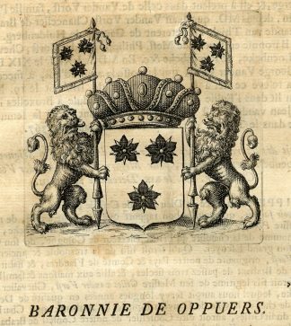 Antique Print-COAT OF ARMS-BARONY OF OPPUERS-OPPUURS-BELGIUM-Butkens-1724